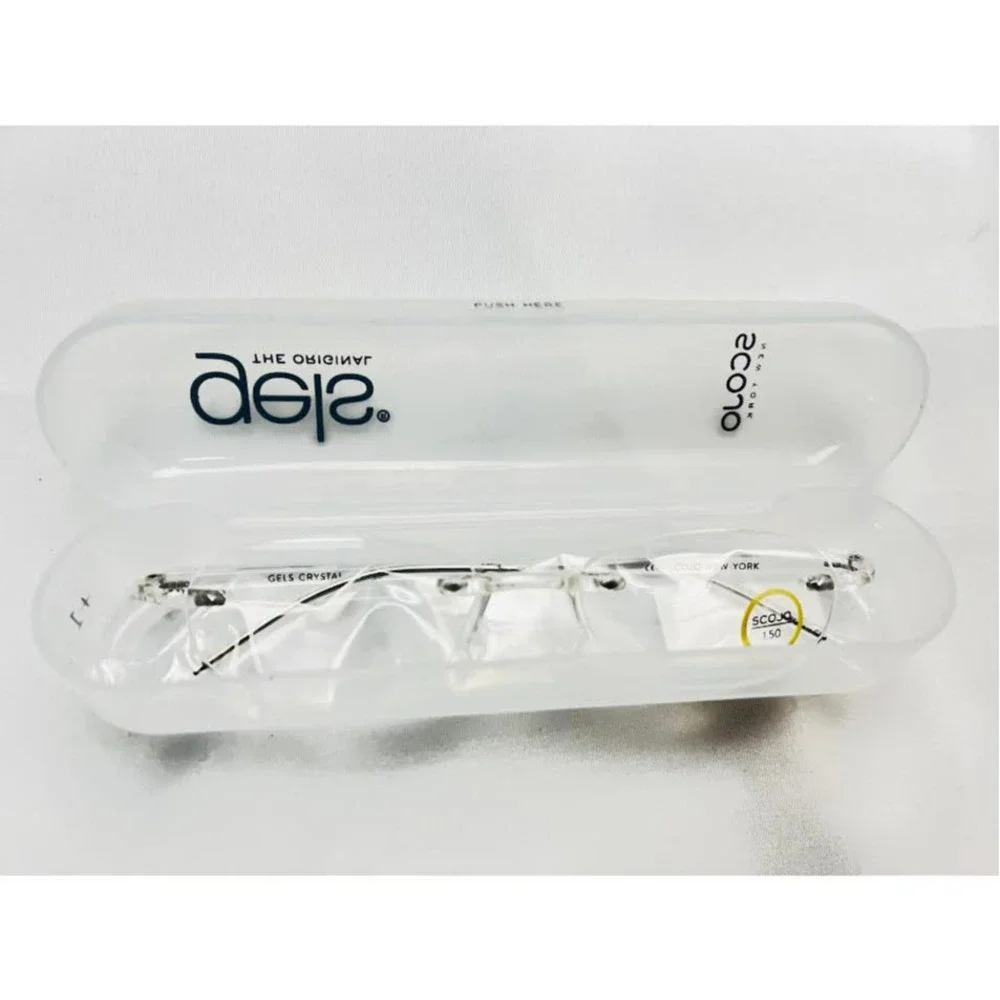 NEW! Scojo New York Gels Original Reading Glasses 1.50x Crystal Clear‎